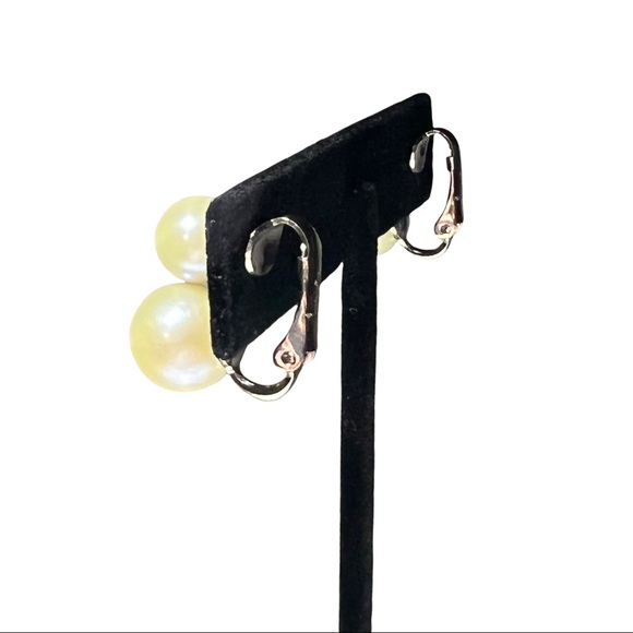 Vintage 50s FAUX Pearl clip earrings JUDY LEE JEWELRY from Private Collection - Picture 4 of 8